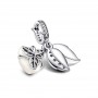 Pandora White Rose in Bloom Double Dangle Charm