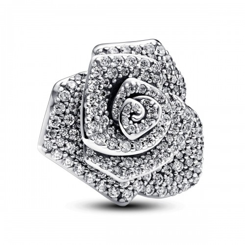 Pandora Sparkling Rose in Bloom Oversized Charm