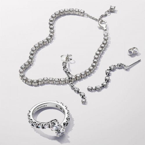 Pandora Sparkling Overlapping Band Ring