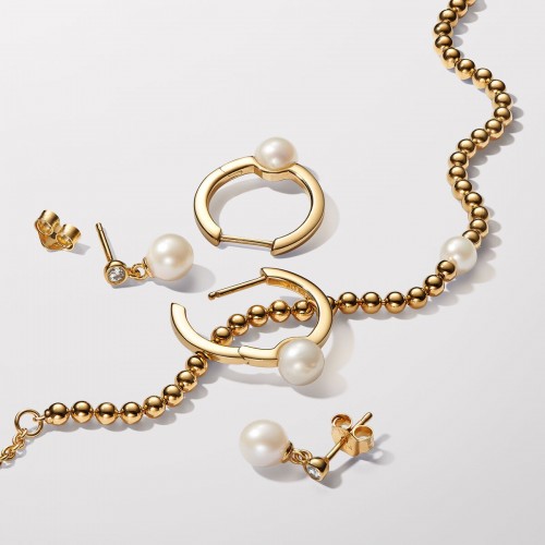 Pandora Treated Freshwater Cultured Pearl & Stone Drop Earrings Pandora Treated Freshwater Cultured Pearl & Stone Drop Earrings