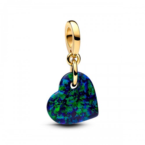Pandora Opalescent Green Heart Dangle Charm Pandora Opalescent Green Heart Dangle Charm