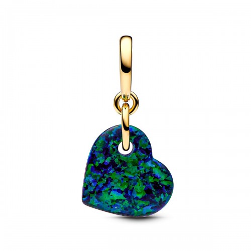 Pandora Opalescent Green Heart Dangle Charm Pandora Opalescent Green Heart Dangle Charm