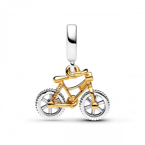 Pandora Two-tone Spinning Wheels Bicycle Dangle Charm