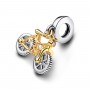 Pandora Two-tone Spinning Wheels Bicycle Dangle Charm