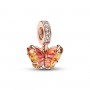 Pandora Pink & Yellow Murano Glass Butterfly Dangle Charm Pandora Pink & Yellow Murano Glass Butterfly Dangle Charm