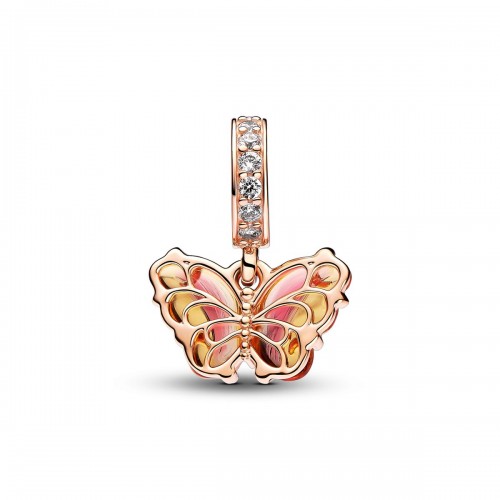 Pandora Pink & Yellow Murano Glass Butterfly Dangle Charm Pandora Pink & Yellow Murano Glass Butterfly Dangle Charm