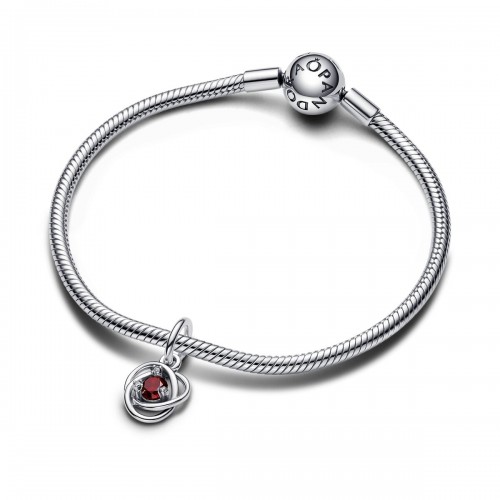 Pandora January Red Eternity Circle Dangle Charm