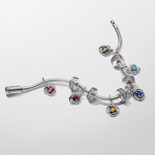 Pandora September Blue Eternity Circle Dangle Charm