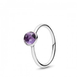 Pandora February Droplet Ring, Purple Amethyst Pandora February Droplet Ring, Purple Amethyst