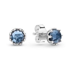 Pandora Blue Sparkling Crown Stud Earrings