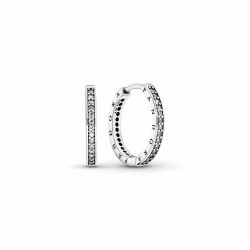 Sparkle and Pandora Logo Hoop Earrings Sparkle and Pandora Logo Hoop Earrings
