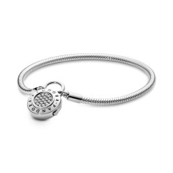 Pandora Sterling Silver Smooth Bracelet with PANDORA Signature Padlock Clasp