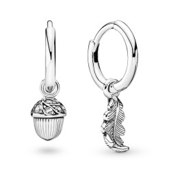 Pandora Acorn & Leaf Hoop Earrings