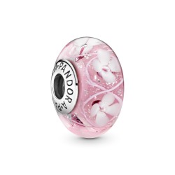 Pandora Pink Flower Murano Glass Charm