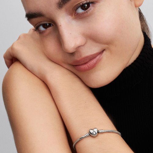 Pandora Moments Heart & Snake Chain Bracelet Pandora Moments Heart & Snake Chain Bracelet