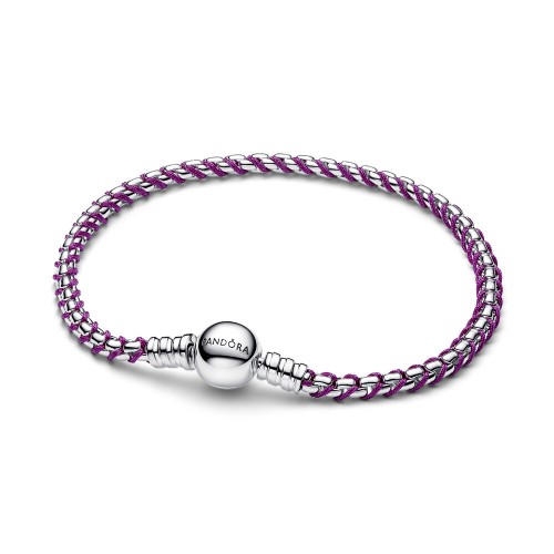 Pandora Purple Cord Box Chain Bracelet Pandora Purple Cord Box Chain Bracelet