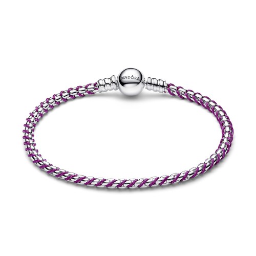 Pandora Purple Cord Box Chain Bracelet Pandora Purple Cord Box Chain Bracelet