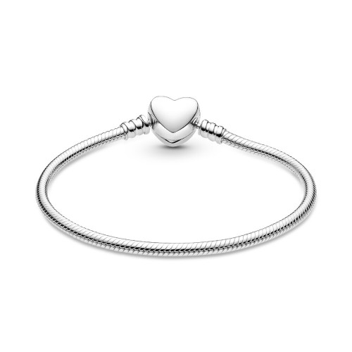 Pandora Moments Engravable Heart Clasp Snake Chain Bracelet Pandora Moments Engravable Heart Clasp Snake Chain Bracelet