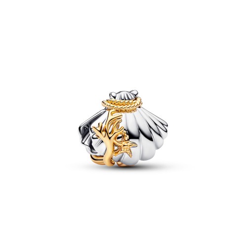 Pandora Disney Princesses Ariel Shell Lab-Grown Diamond Two-Tone Charm Pandora Disney Princesses Ariel Shell Lab-Grown Diamond Two-Tone Charm