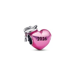 Pandora Graduation 2026 Pink Heart Charm Pandora Graduation 2026 Pink Heart Charm