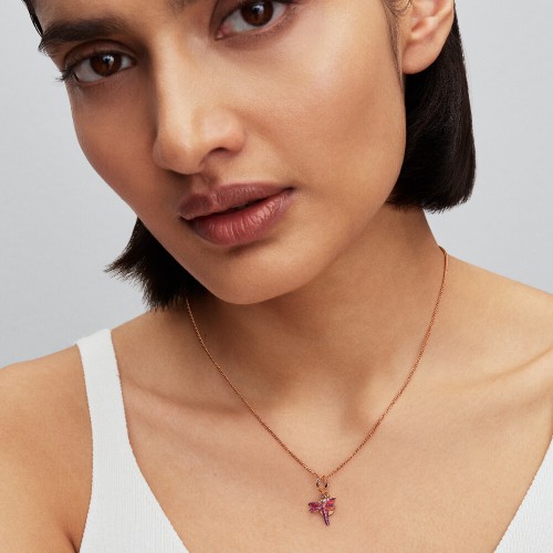 Pandora Pink Dragonfly Double Dangle Charm Pandora Pink Dragonfly Double Dangle Charm