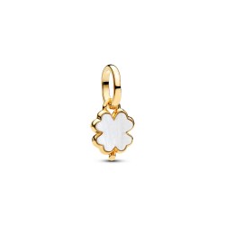 Pandora White Lucky Clover Dangle Charm