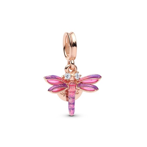 Pandora Pink Dragonfly Double Dangle Charm Pandora Pink Dragonfly Double Dangle Charm