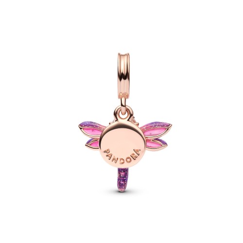 Pandora Pink Dragonfly Double Dangle Charm Pandora Pink Dragonfly Double Dangle Charm