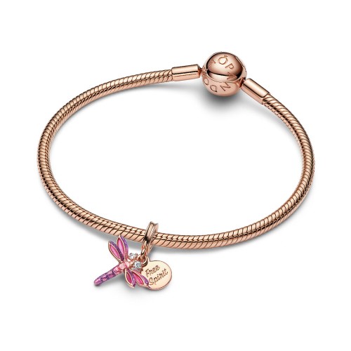 Pandora Pink Dragonfly Double Dangle Charm Pandora Pink Dragonfly Double Dangle Charm