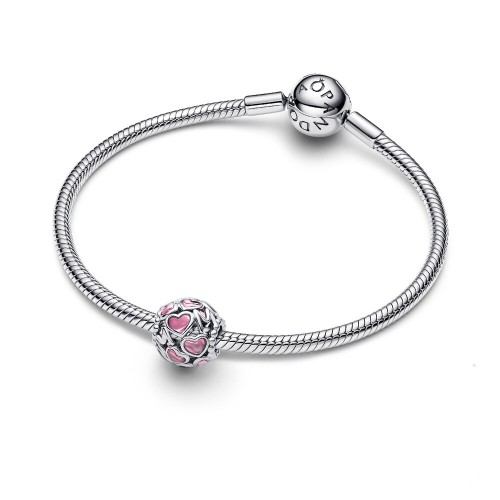 Pandora Pink Openwork Hearts Mom Charm