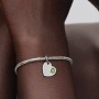 Pandora August Engravable Heart Spring Green Stone Dangle Charm Pandora August Engravable Heart Spring Green Stone Dangle Charm