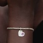 Pandora February Engravable Heart Purple Stone Heart Dangle Charm Pandora February Engravable Heart Purple Stone Heart Dangle Charm