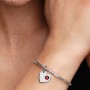 Pandora January Engravable Red Stone Heart Dangle Charm Pandora January Engravable Red Stone Heart Dangle Charm