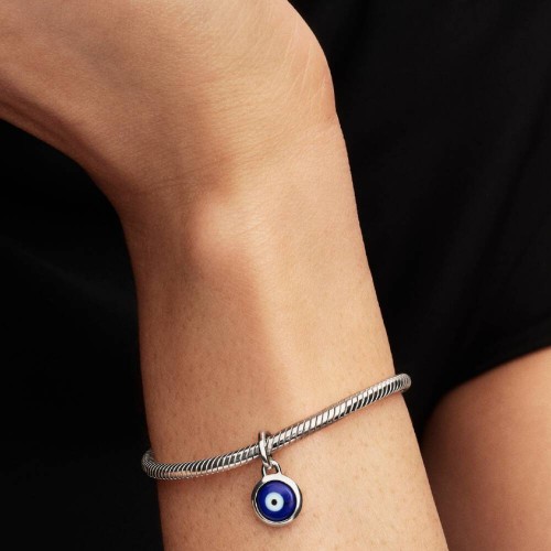 Pandora Engravable Evil Eye Murano Glass Mini Dangle Charm Pandora Engravable Evil Eye Murano Glass Mini Dangle Charm