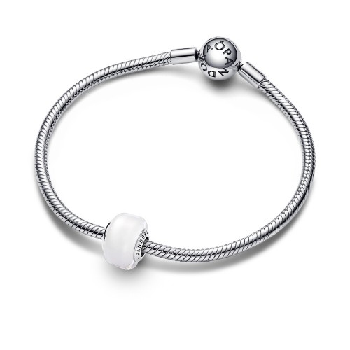 Pandora White Mini Murano Glass Charm Pandora White Mini Murano Glass Charm