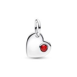 Pandora January Engravable Red Stone Heart Dangle Charm Pandora January Engravable Red Stone Heart Dangle Charm