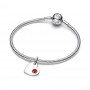 Pandora January Engravable Red Stone Heart Dangle Charm Pandora January Engravable Red Stone Heart Dangle Charm