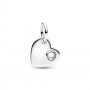 Pandora April Engravable Heart Clear Stone Dangle Charm Pandora April Engravable Heart Clear Stone Dangle Charm