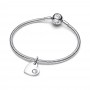 Pandora April Engravable Heart Clear Stone Dangle Charm Pandora April Engravable Heart Clear Stone Dangle Charm