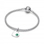 Pandora May Engravable Heart Green Stone Dangle Charm Pandora May Engravable Heart Green Stone Dangle Charm