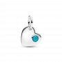 Pandora December Engravable Turquoise Blue Stone Heart Dangle Charm