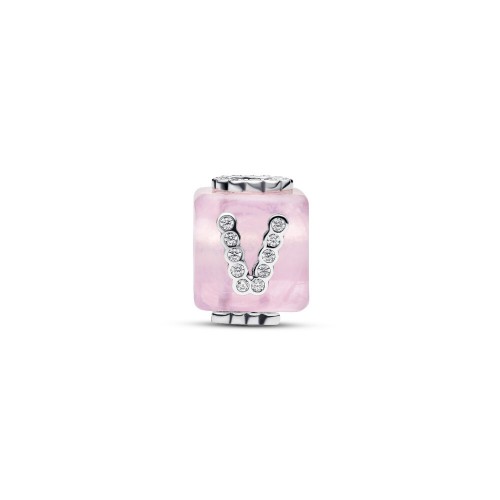Pandora Pink Murano Glass Love Cube Charm Pandora Pink Murano Glass Love Cube Charm