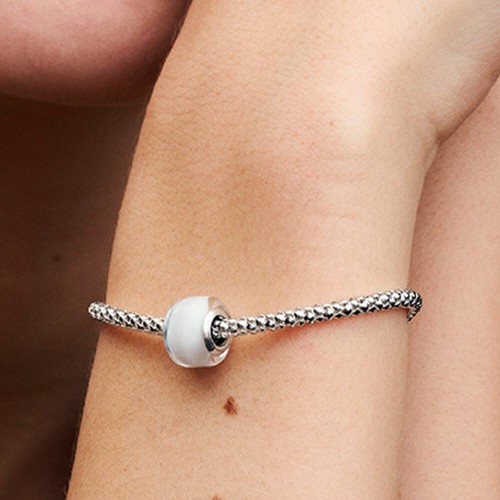 Pandora White Mini Murano Glass Charm Pandora White Mini Murano Glass Charm
