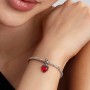 Pandora Red Murano Glass Heart Double Dangle Charm Pandora Red Murano Glass Heart Double Dangle Charm