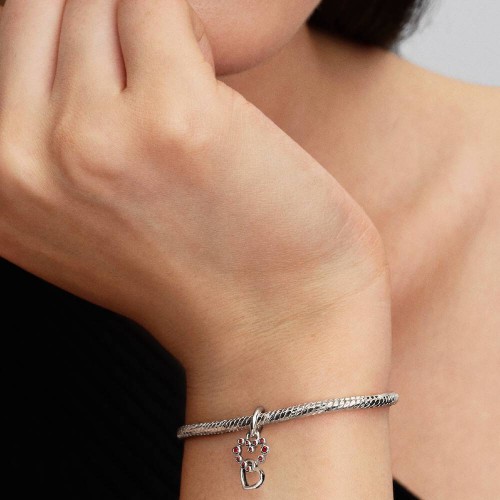 Pandora Connected Hearts & Red Stones Dangle Charm Pandora Connected Hearts & Red Stones Dangle Charm