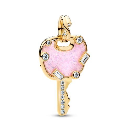 Pandora Opalescent Pink Love Key Large Dangle Charm Pandora Opalescent Pink Love Key Large Dangle Charm