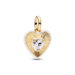Pandora Radiating White Heart Medallion Charm Pandora Radiating White Heart Medallion Charm