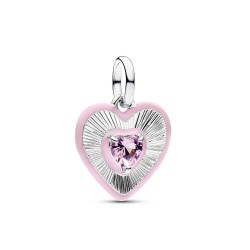 Pandora Radiating Pink Heart Medallion Charm Pandora Radiating Pink Heart Medallion Charm