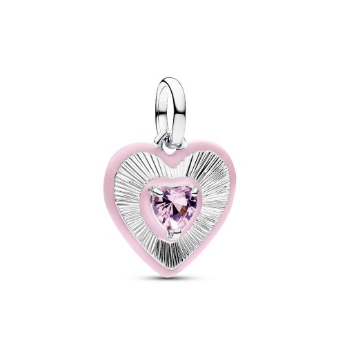Pandora Radiating Pink Heart Medallion Charm Pandora Radiating Pink Heart Medallion Charm