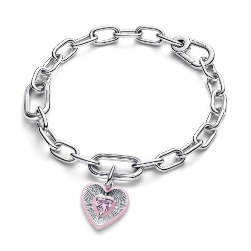 Pandora Radiating Pink Heart Medallion Charm Pandora Radiating Pink Heart Medallion Charm